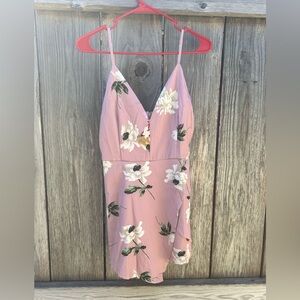 Fashion Nova Pink Floral Jumpsuit